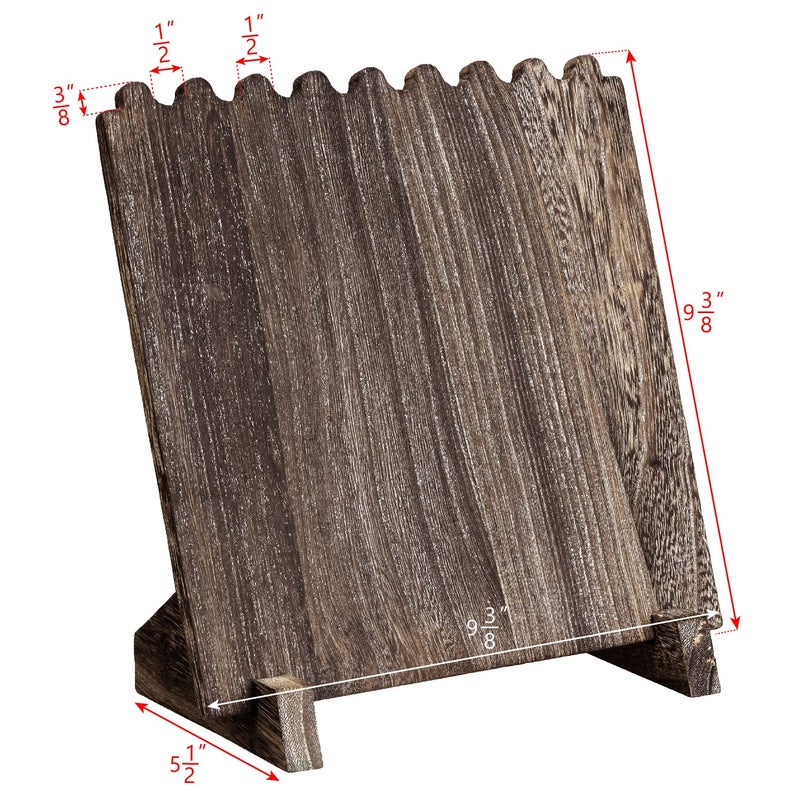 MOOCA Wooden Plank Necklace Jewelry Display Stand for 8 Necklaces, Jewelry Display Holder, Wood Plank Storage Stand Holder, Coffee Color - Image 3